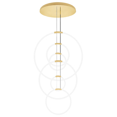 Hoops Chandeliers Satin Gold 6 Lights