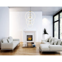 Hoops Chandeliers Satin Gold 6 Lights