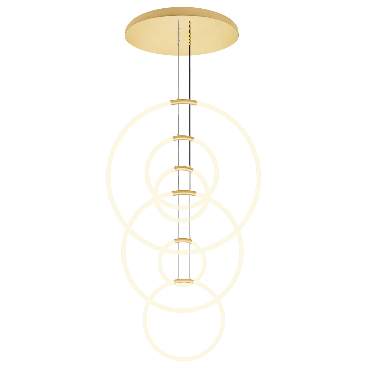 Hoops Chandeliers Satin Gold 6 Lights