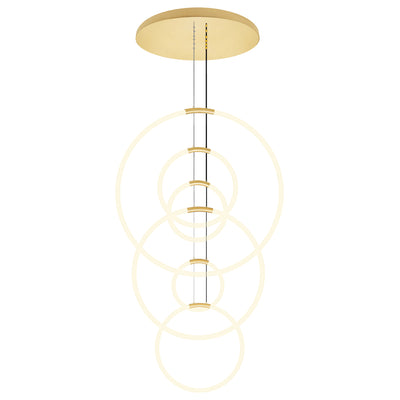 Hoops Chandeliers Satin Gold 6 Lights