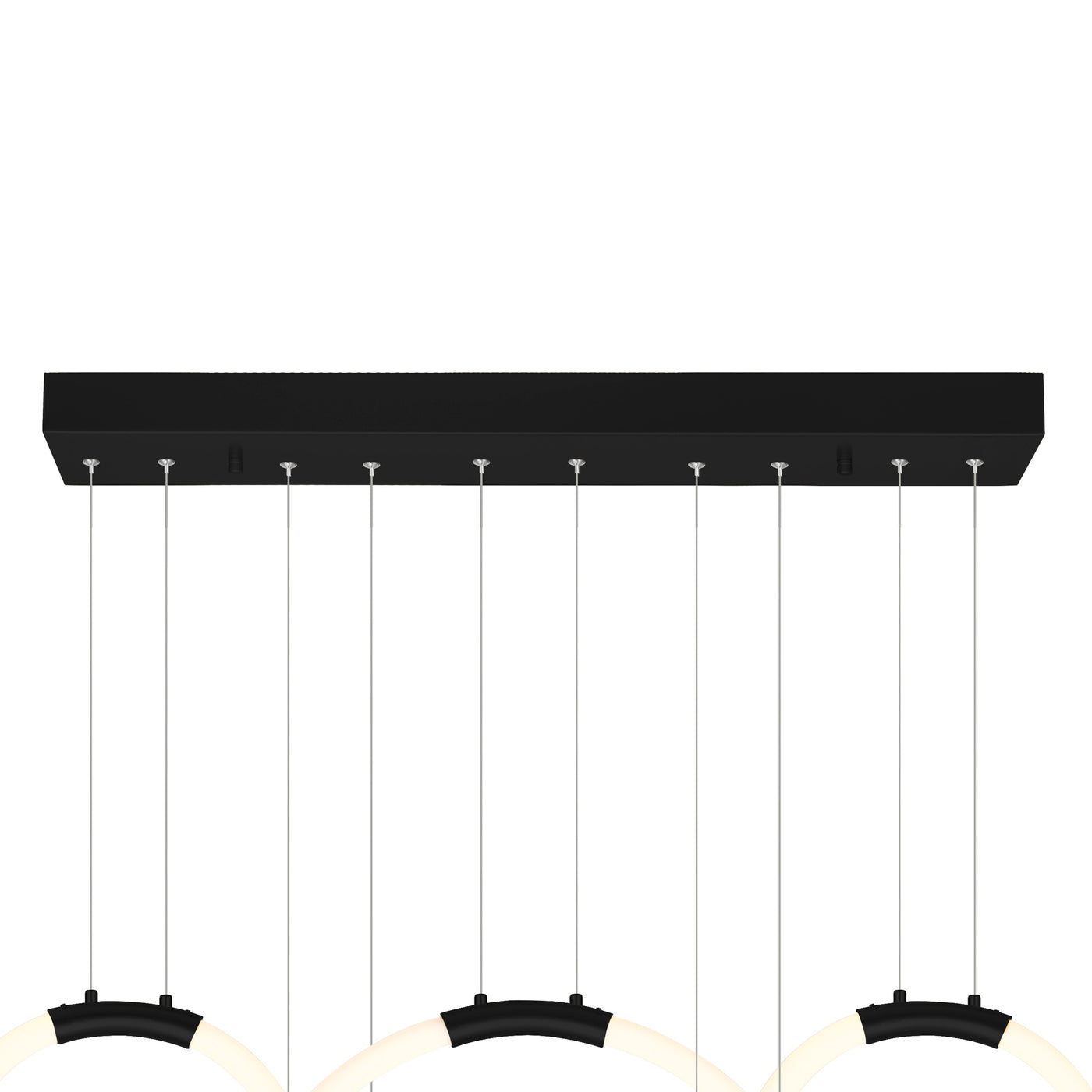 Hoops Chandeliers Black 5 Light LED Rings