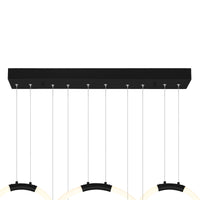 Hoops Chandeliers Black 5 Light LED Rings