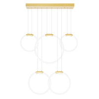 Hoops Chandeliers Satin Gold 5 Lights