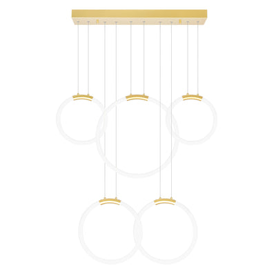 Hoops Chandeliers Satin Gold 5 Lights