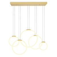 Hoops Chandeliers Satin Gold 5 Lights