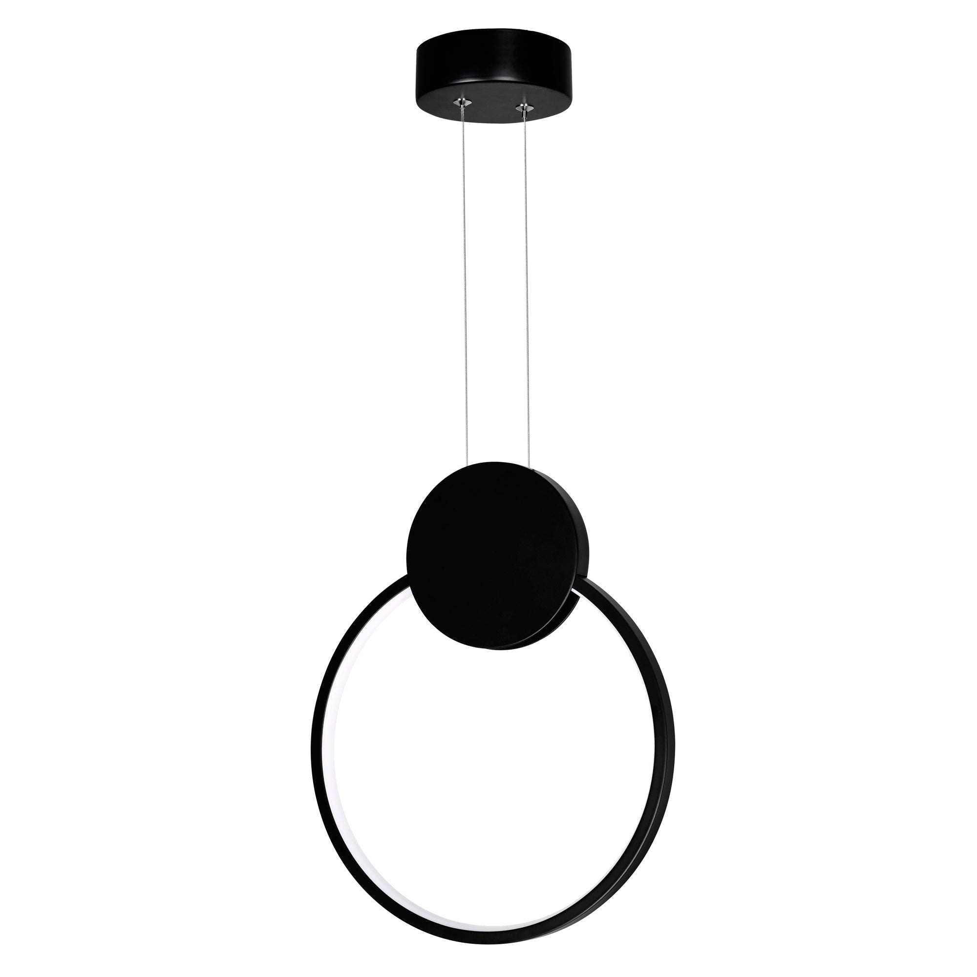 Pulley Integrated LED 12in Black Mini Pendant