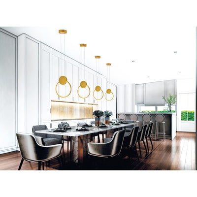 Pulley 12in Gold Mini Pendant Integrated LED