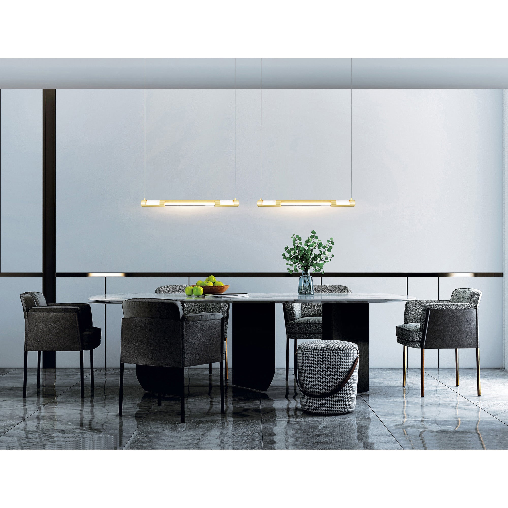 Neva 36in Gold Chandelier Integrated LED