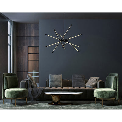 Oskil Chandeliers 43in Black Integrated LED