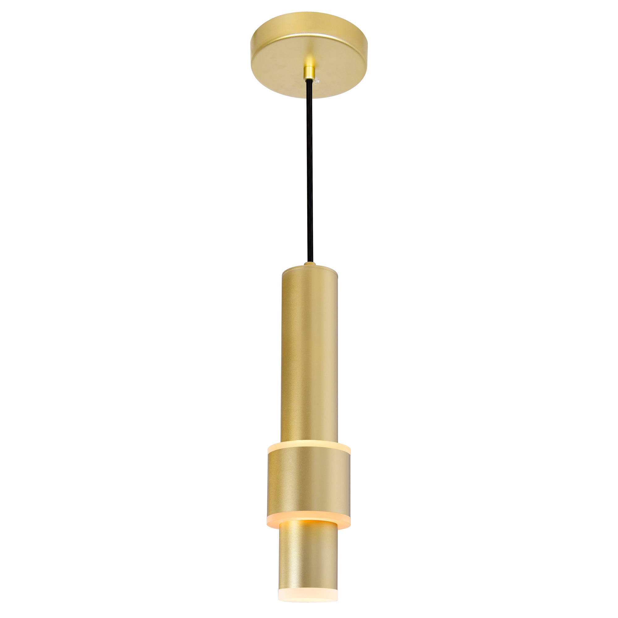 Lena Pendants Satin Gold Integrated LED 5in