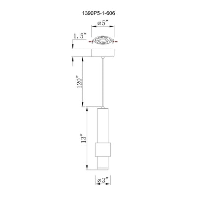 Lena Pendants Satin Nickel 5 Inch LED
