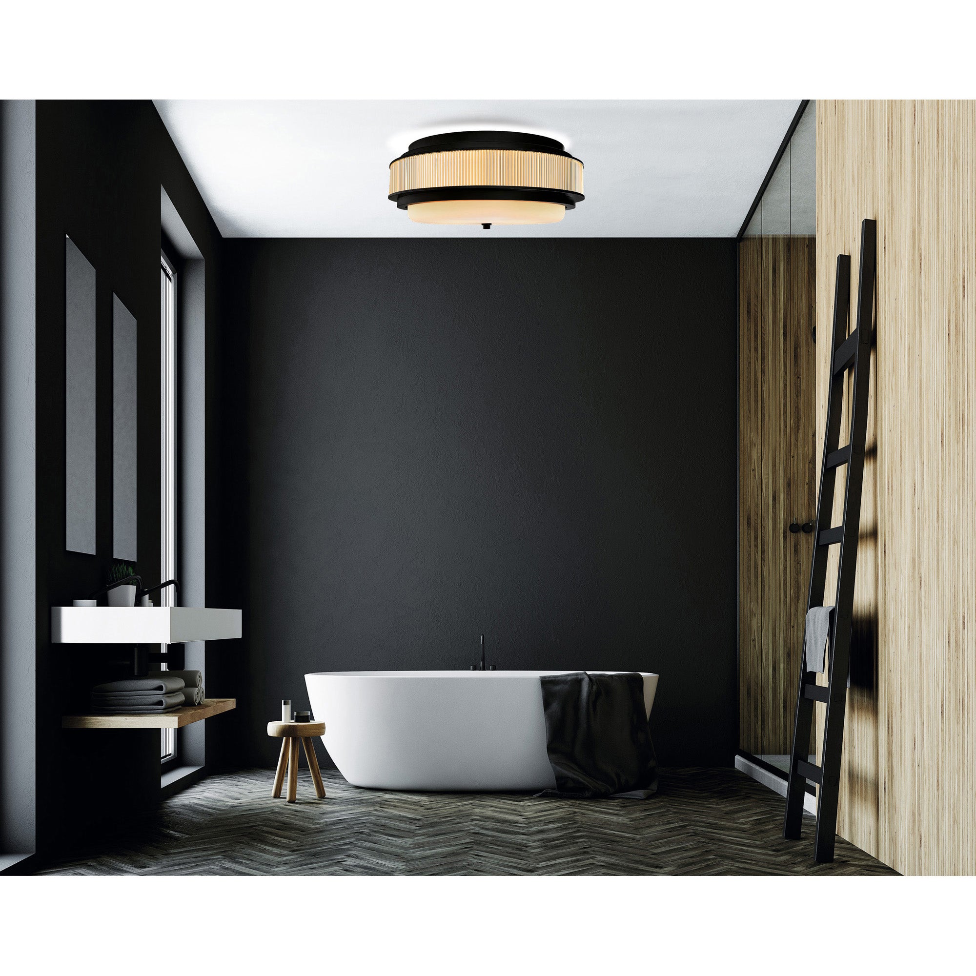 Valdivia Flush Mounts 4 Lights Black Finish