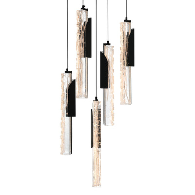 Valira Pendants Black LED 12in Glass