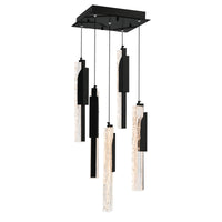 Valira Pendants Black LED 12in Glass