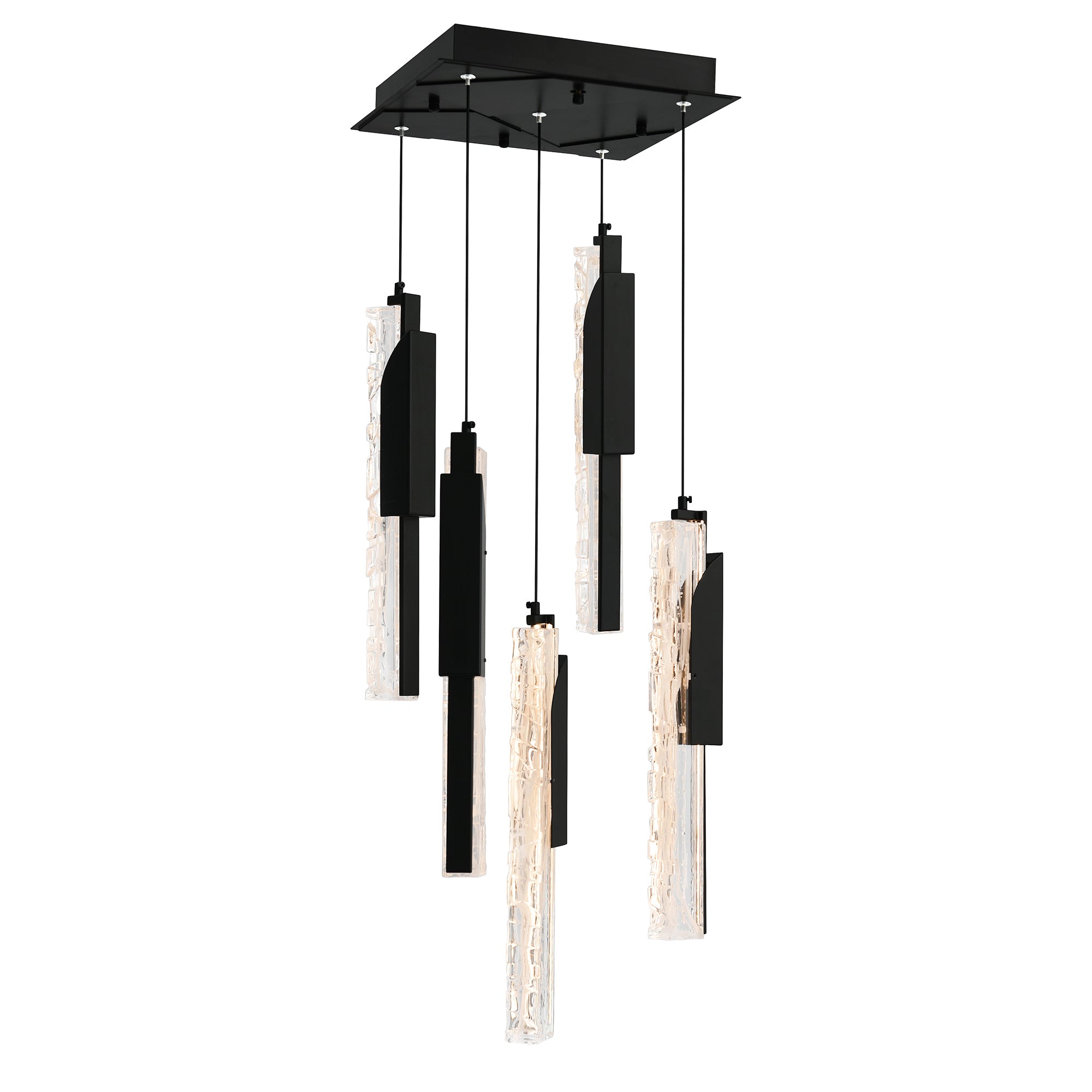 Valira Pendants Black LED 12in Glass