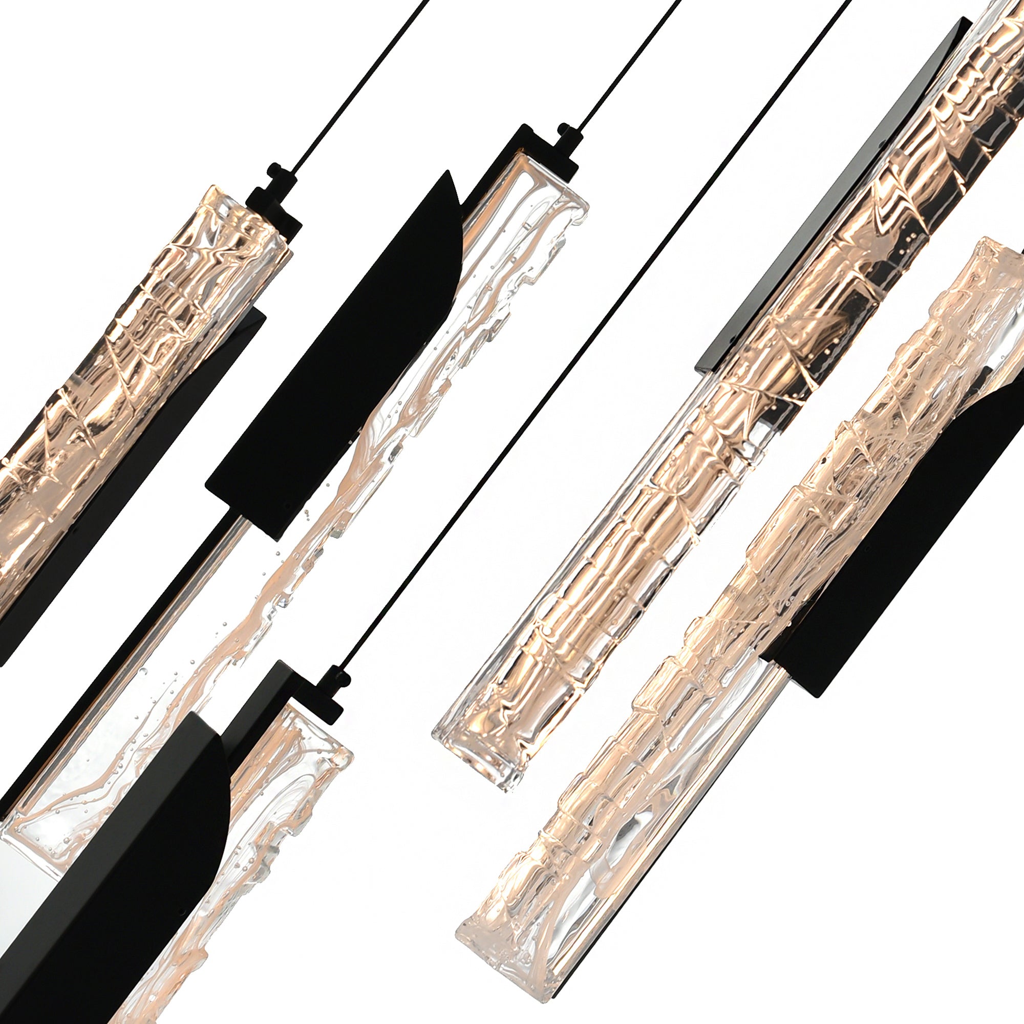 Valira Pendants Black LED 12in Glass