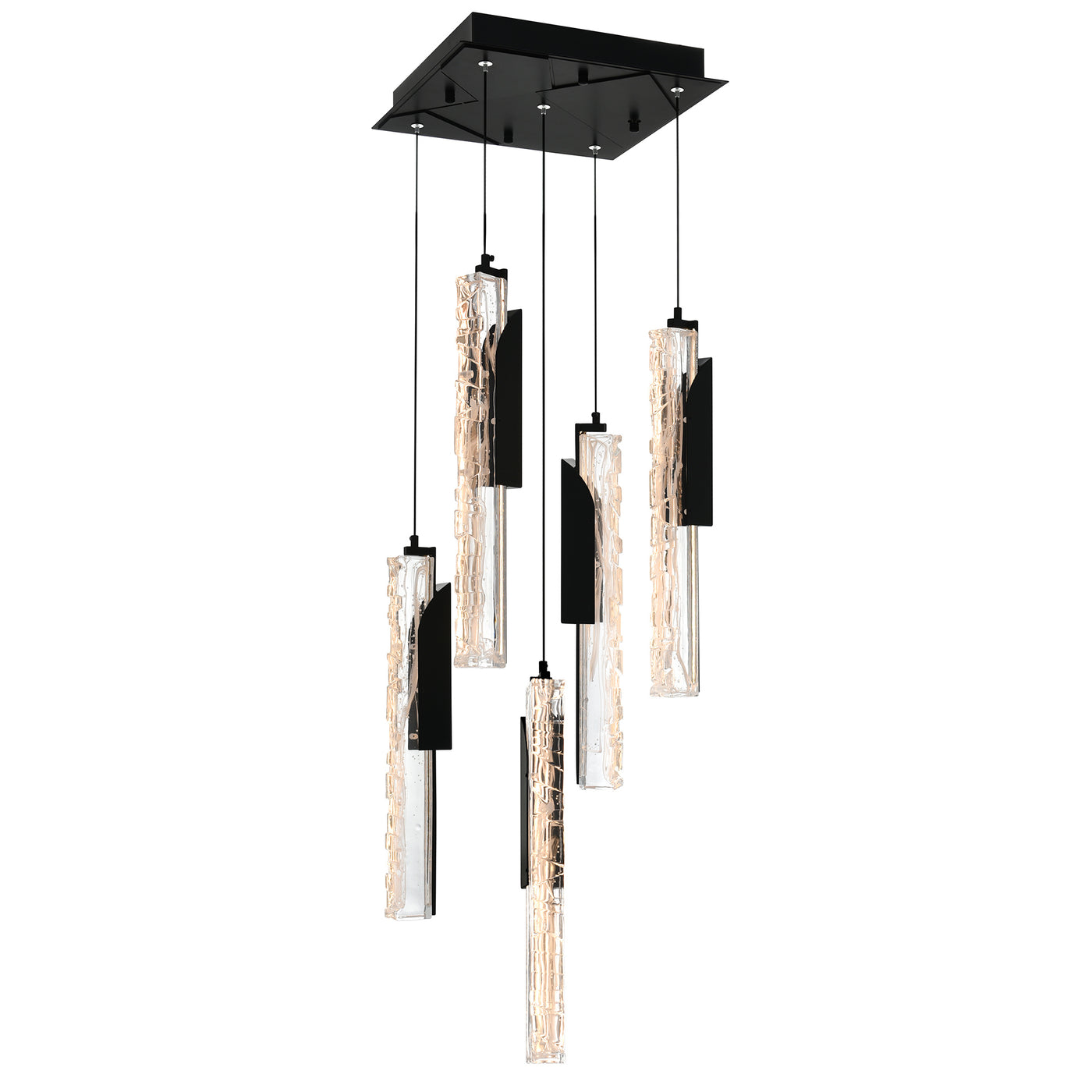 Valira Pendants Black LED 12in Glass