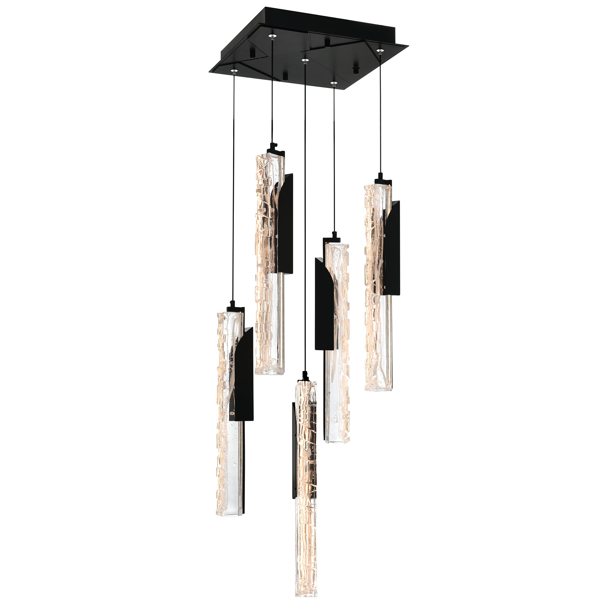 Valira Pendants Black LED 12in Glass