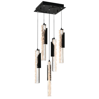 Valira Pendants Black LED 12in Glass