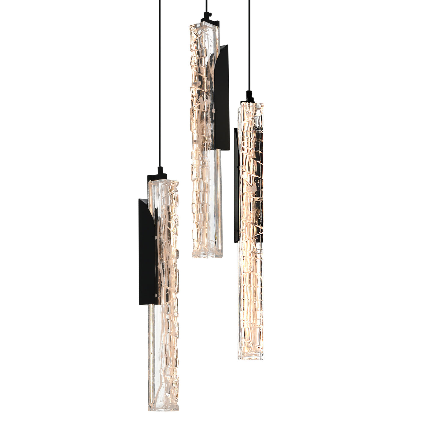 Valira Pendants 8in Black Handcrafted Glass