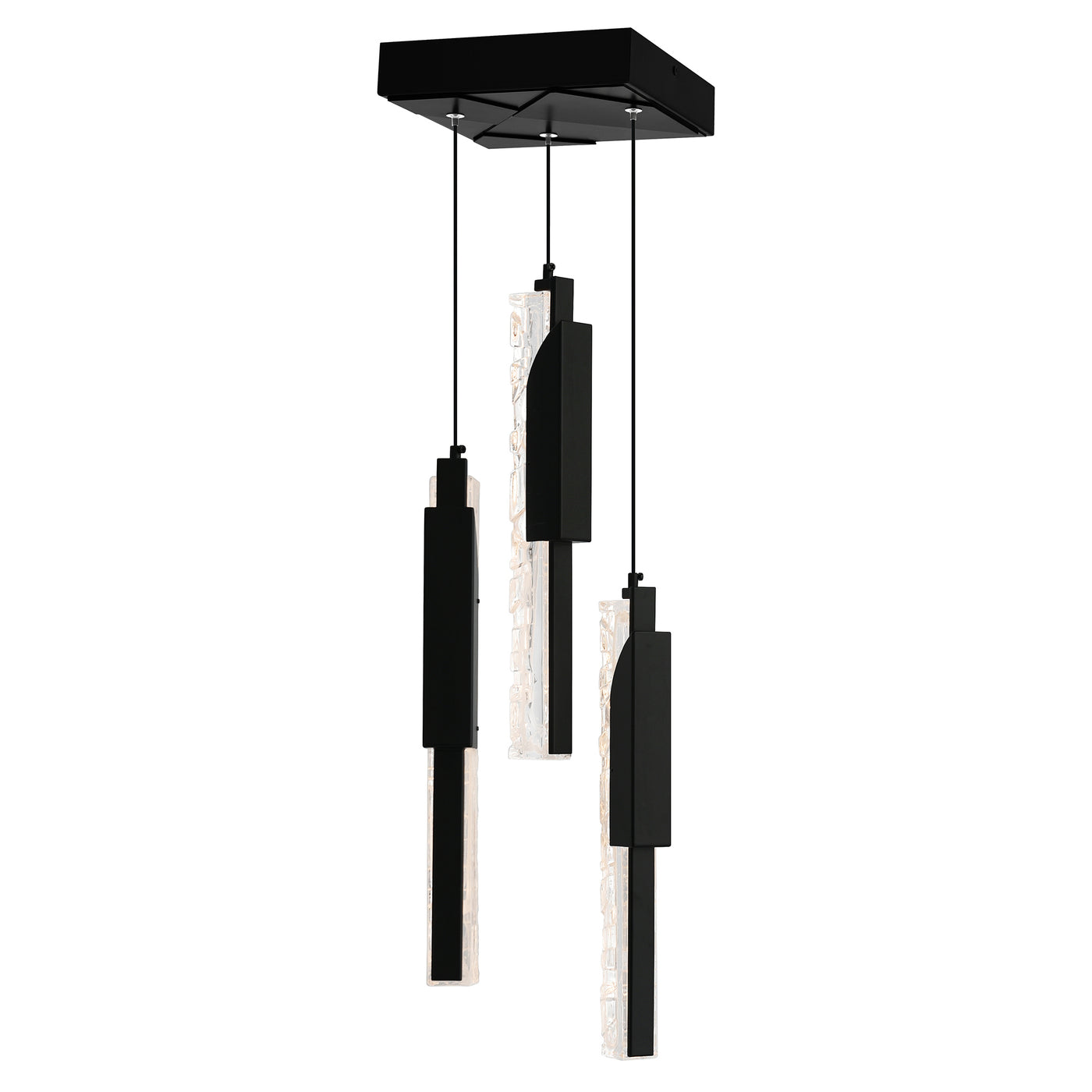 Valira Pendants 8in Black Handcrafted Glass