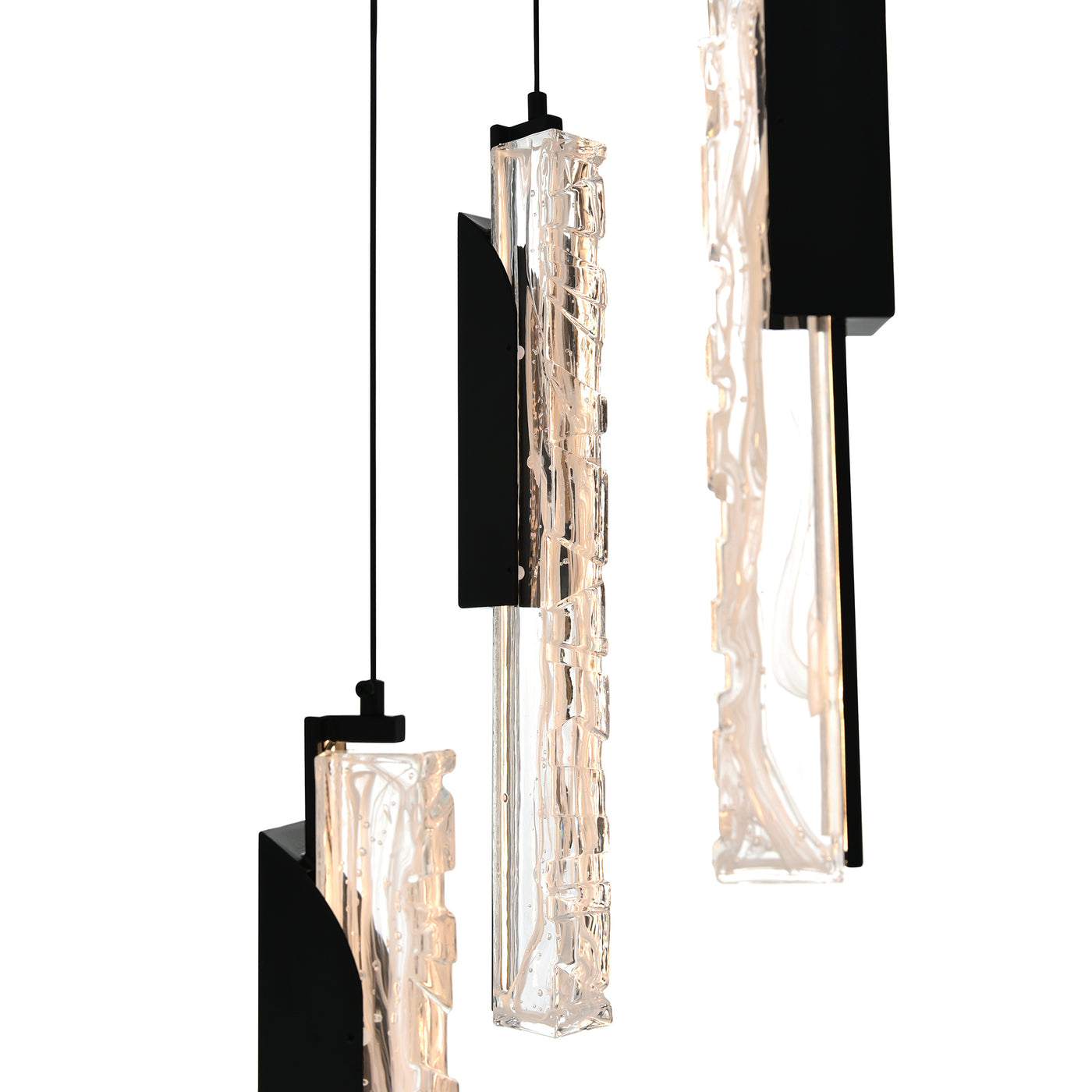 Valira Pendants 8in Black Handcrafted Glass