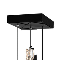 Valira Pendants 8in Black Handcrafted Glass