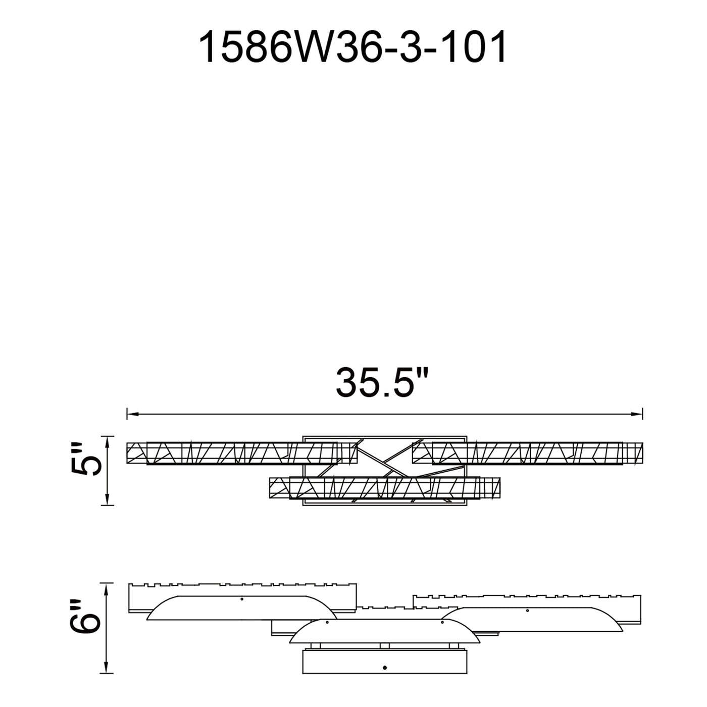 Valira Vanity Lights Black LED 35.5 Inch