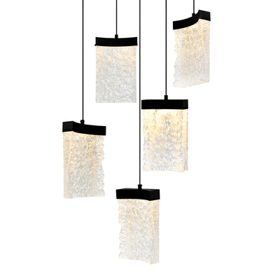 Lava Pendants 12in Black Glass LED