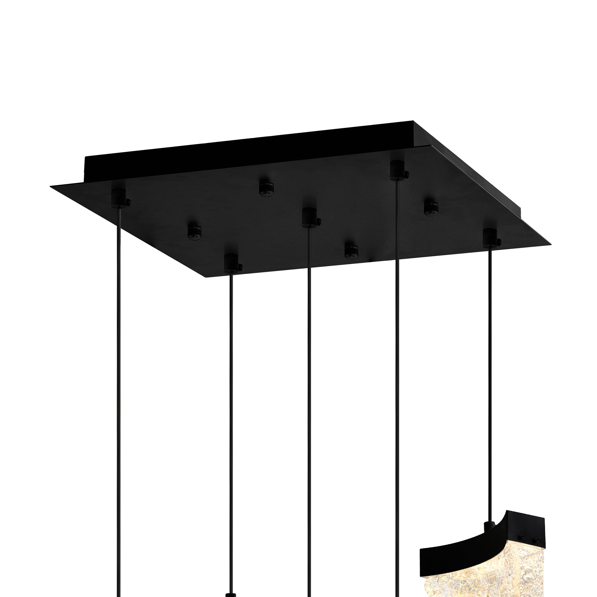 Lava Pendants 12in Black Glass LED