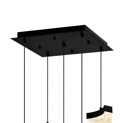 Lava Pendants 12in Black Glass LED