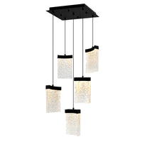 Lava Pendants 12in Black Glass LED