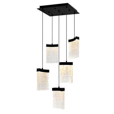 Lava Pendants 12in Black Glass LED