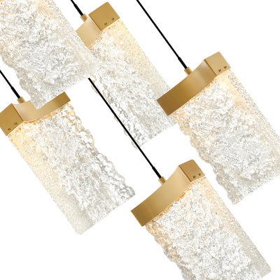 Lava Pendants Integrated LED Brass Glass