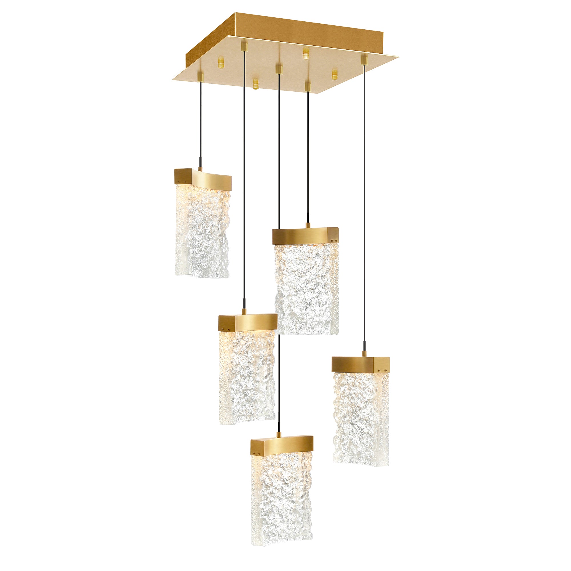 Lava Pendants Integrated LED Brass Glass