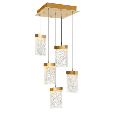 Lava Pendants Integrated LED Brass Glass