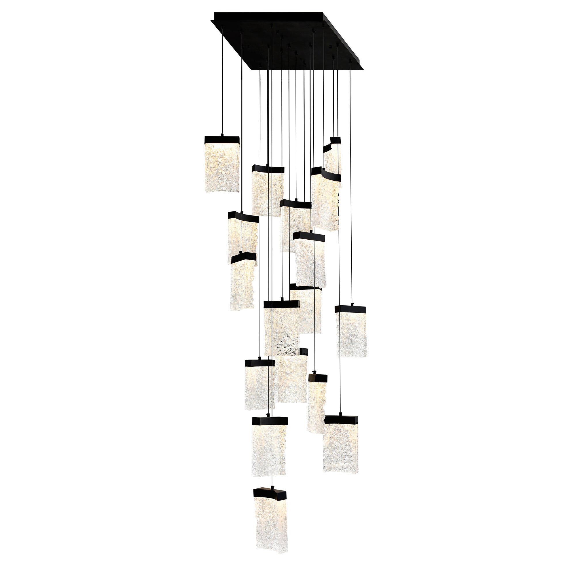 Lava Chandeliers Black Integrated LED 24in