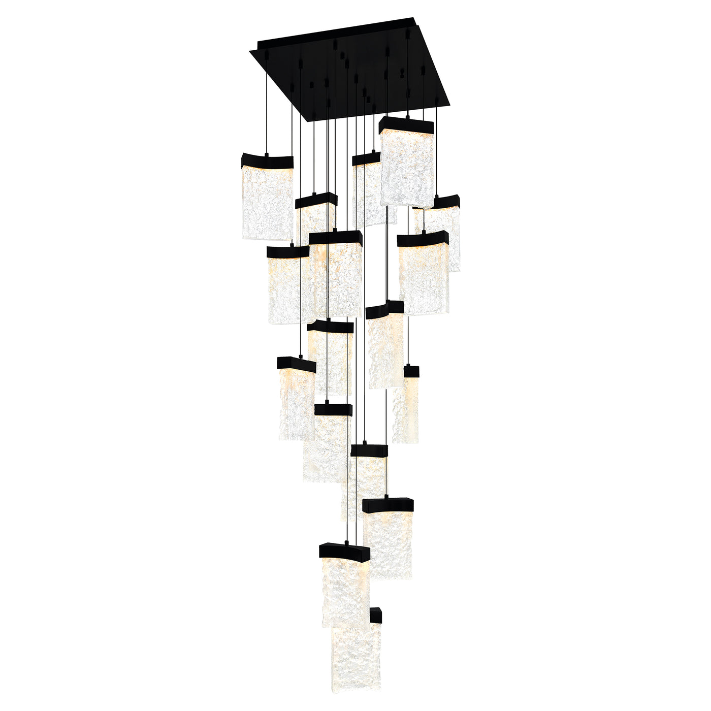 Lava Chandeliers Black Integrated LED 24in