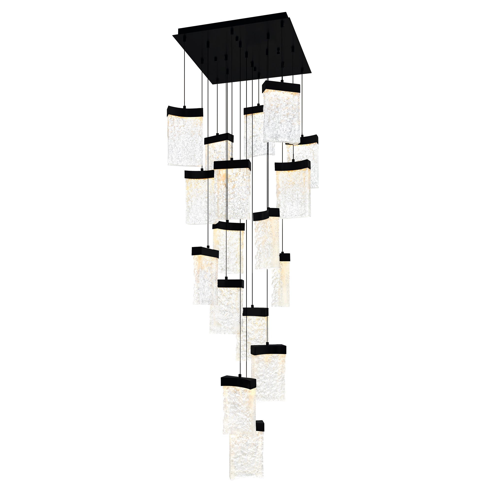 Lava Chandeliers Black Integrated LED 24in