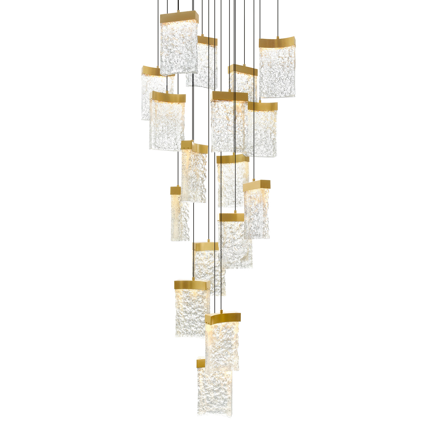 Lava Chandeliers Brass Integrated LED Design