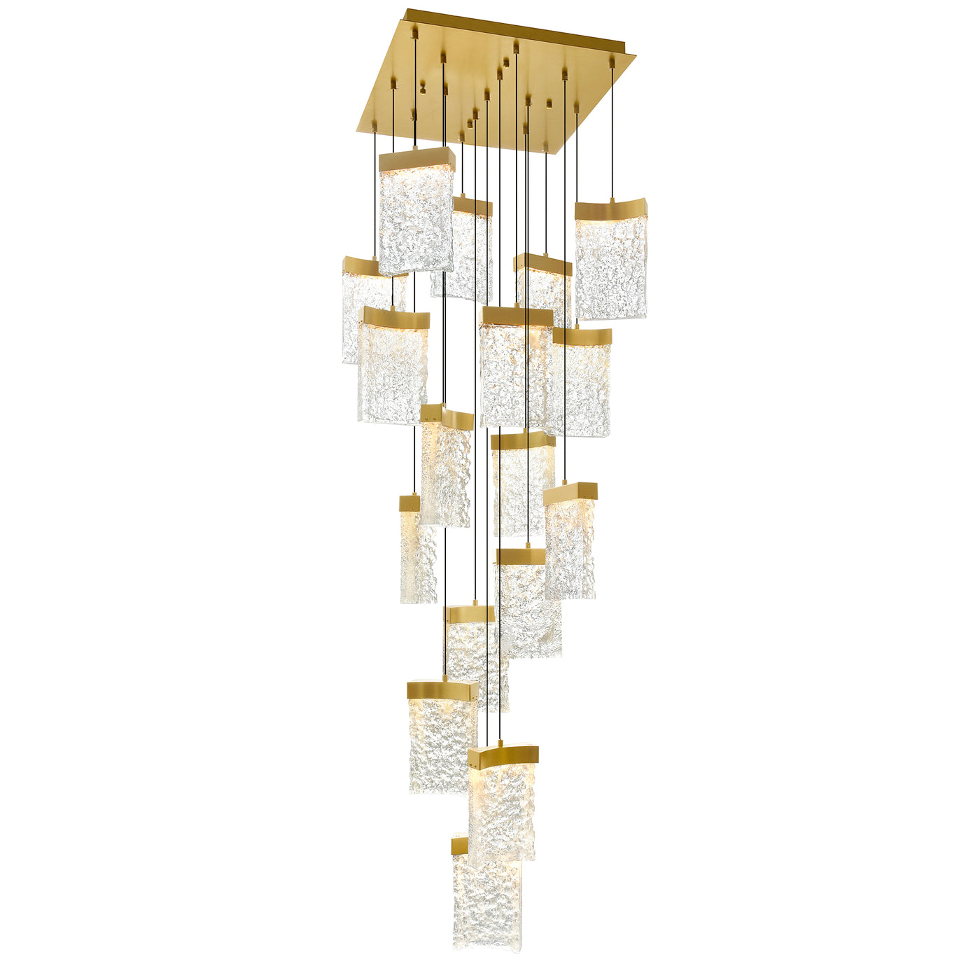 Lava Chandeliers Brass Integrated LED Design