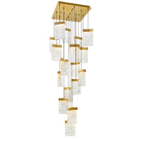 Lava Chandeliers Brass Integrated LED Design