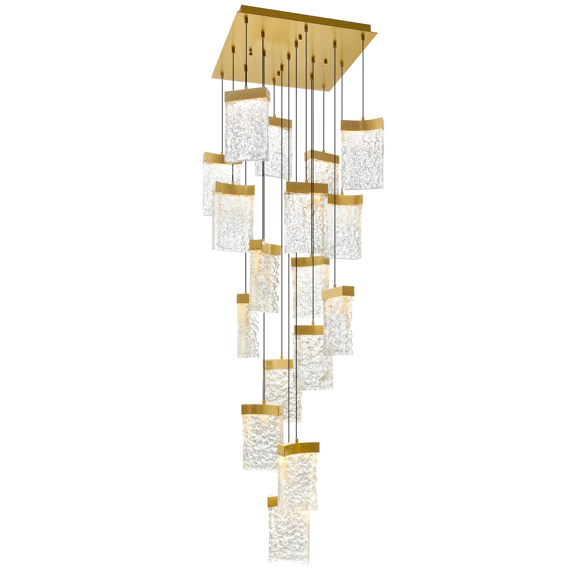 Lava Chandeliers Brass Integrated LED Design
