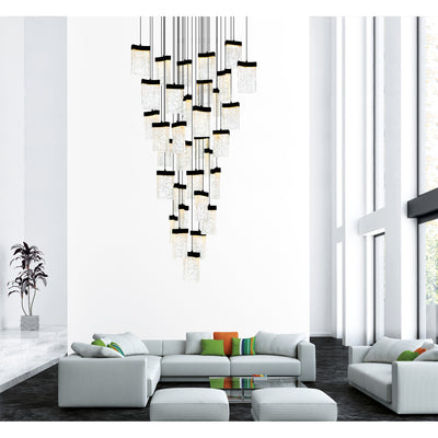 Lava Chandeliers Integrated LED Black Glass