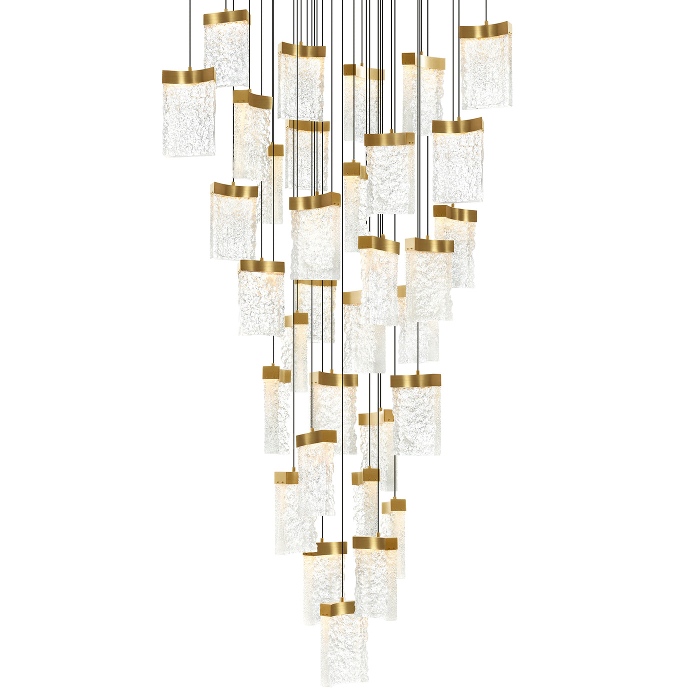 Lava Chandeliers Brass Integrated LED 36in
