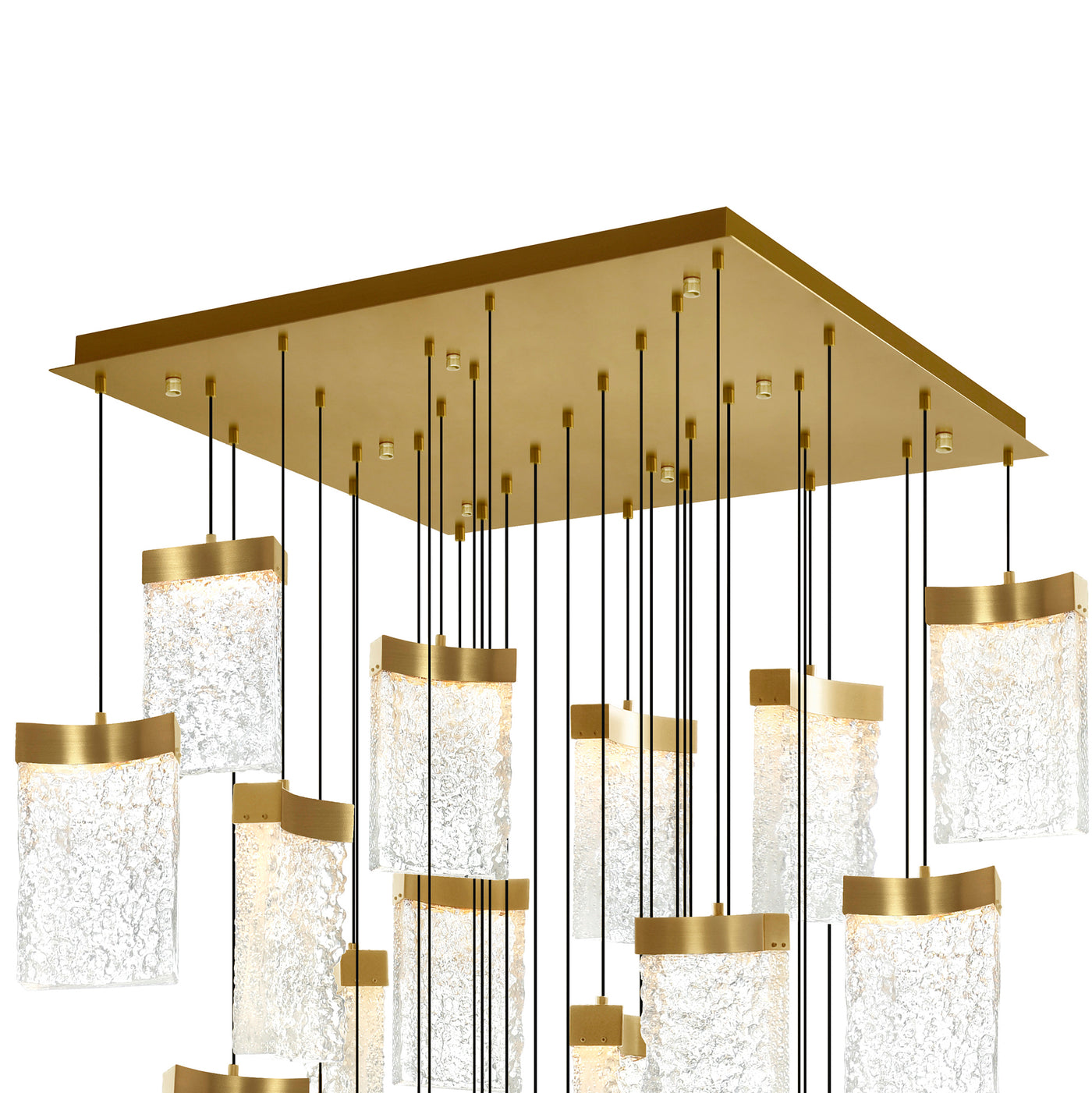 Lava Chandeliers Brass Integrated LED 36in