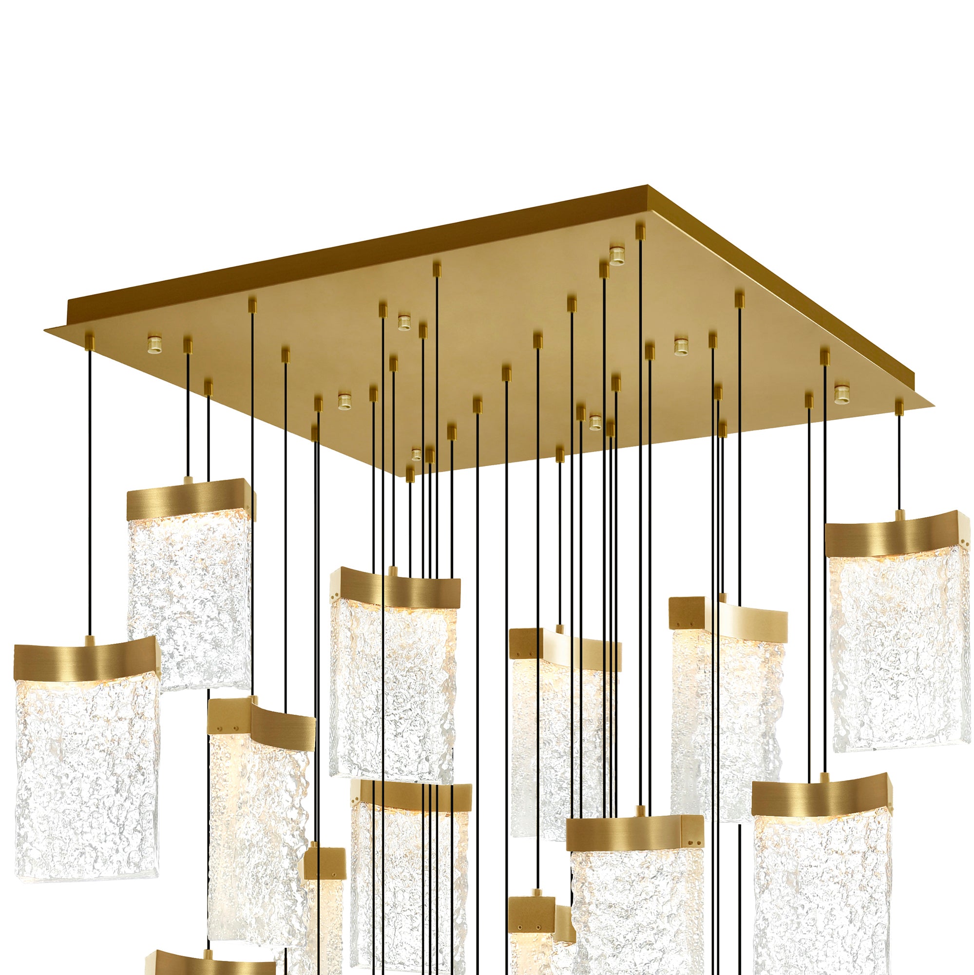 Lava Chandeliers Brass Integrated LED 36in