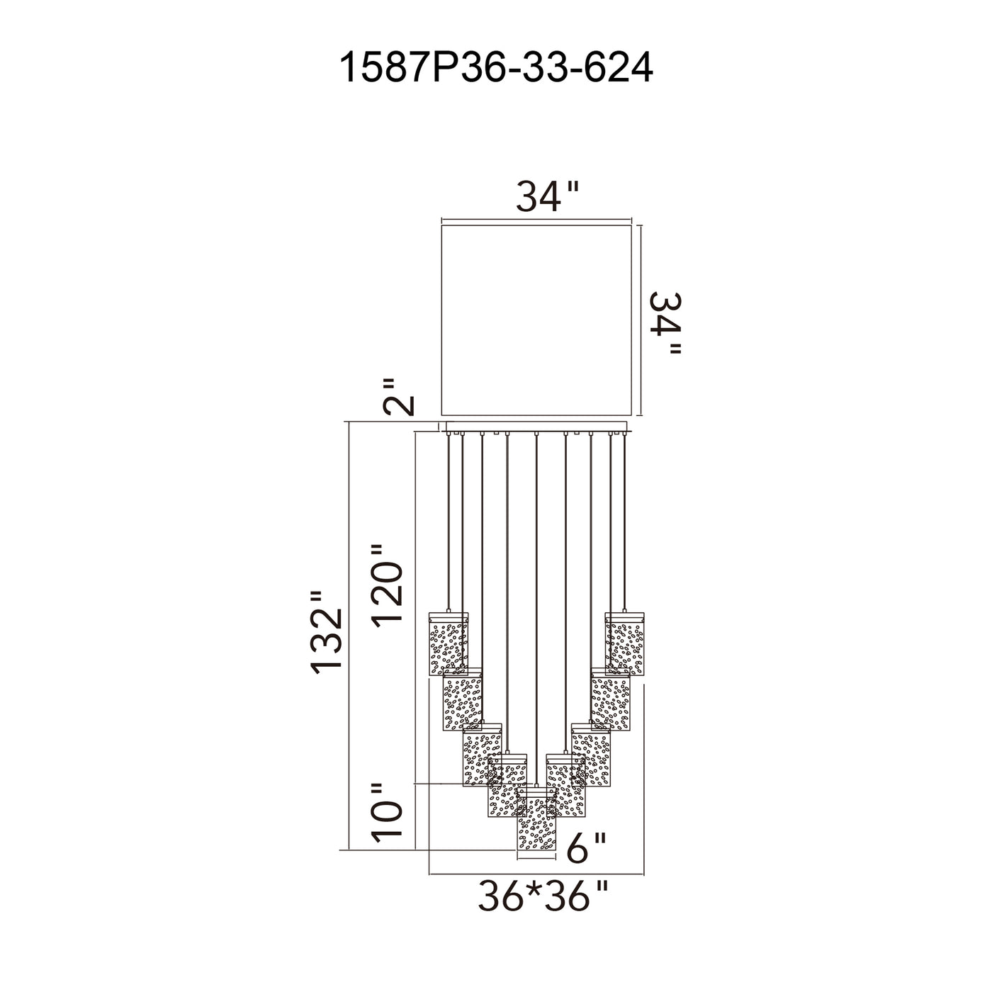 Lava Chandeliers Brass Integrated LED 36in