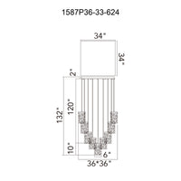 Lava Chandeliers Brass Integrated LED 36in