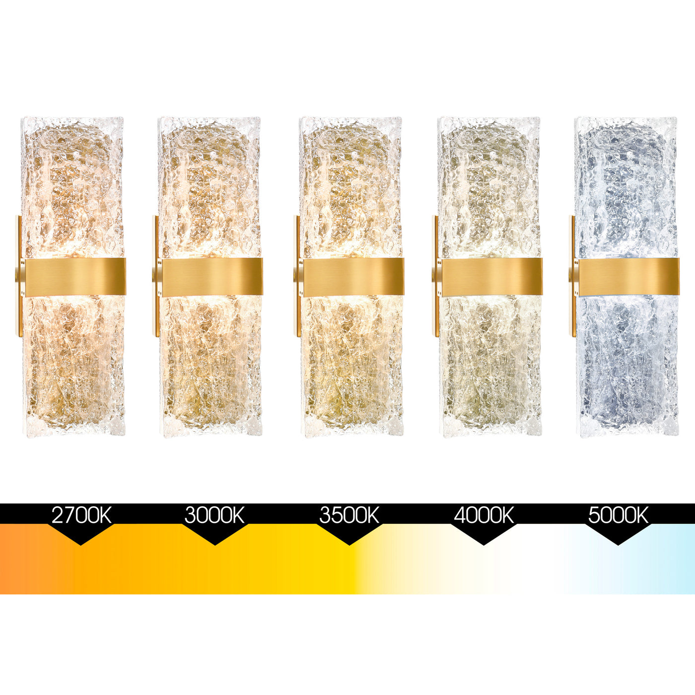 Lava Wall Lights Brass Integrated LED 20in